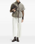 Brunello Cucinelli Brunello Cucinelli Curly Shearling Short Sleeve Outerwear with Shiny Zipper Pull