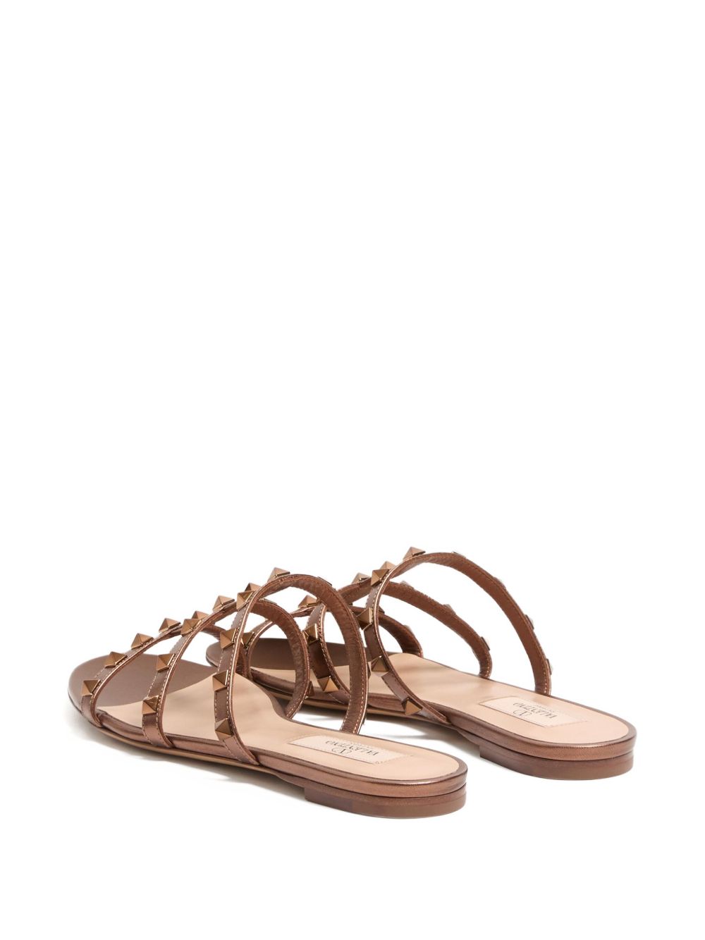 Valentino Garavani Valentino Garavani Rockstud Low Slide Sandal in Laminated Nappa Leather