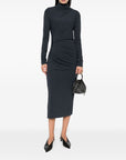 Brunello Cucinelli Brunello Cucinelli High-neck gathered midi dress