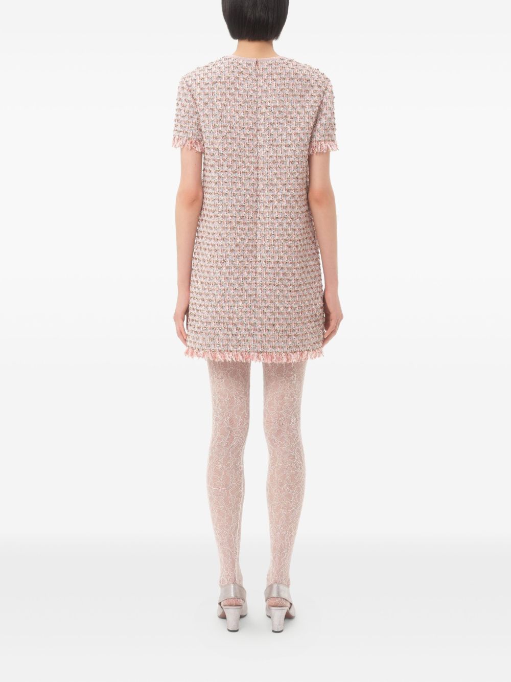 Valentino Valentino Short Dress in Embroidered Ribbon Tweed