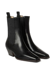 Brunello Cucinelli Brunello Cucinelli Classic Leather Chelsea Boot with Precious Block Heels