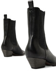 Brunello Cucinelli Brunello Cucinelli Classic Leather Chelsea Boot with Precious Block Heels