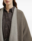 Brunello Cucinelli Brunello Cucinelli Herringbone-pattern fringed poncho