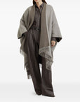 Brunello Cucinelli Brunello Cucinelli Herringbone-pattern fringed poncho
