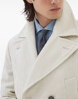 Brunello Cucinelli Brunello Cucinelli One-and-a-half-breasted coat in wide cashmere corduroy with patch pockets and metal buttons