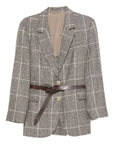 Brunello Cucinelli Brunello Cucinelli Check belted blazer
