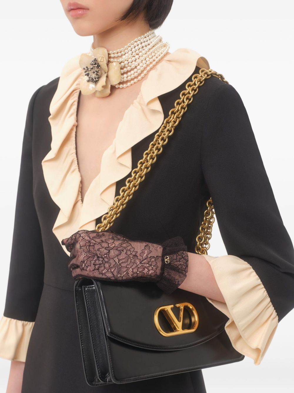 Valentino Valentino Ruffle-trim mini dress