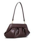 Themoire' Themoire' Emera croco-embossed pleated clutch