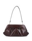 Themoire' Themoire' Emera croco-embossed pleated clutch