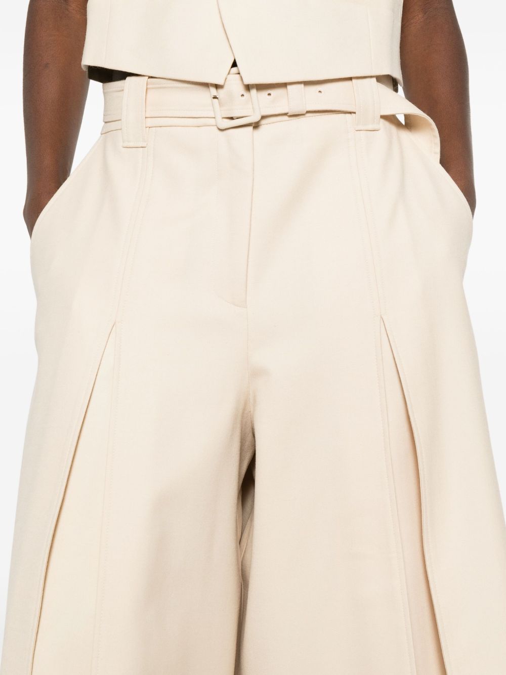 Zimmermann Zimmermann Belted Wide-Leg Wool Blend Trousers