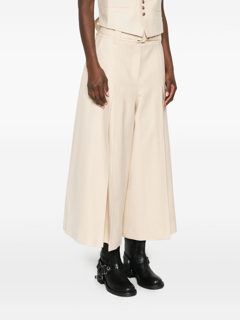 Zimmermann Zimmermann Belted Wide-Leg Wool Blend Trousers