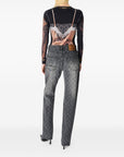 Marine Serre Marine Serre Moon Laser Grey Wash Denim Straight Jeans
