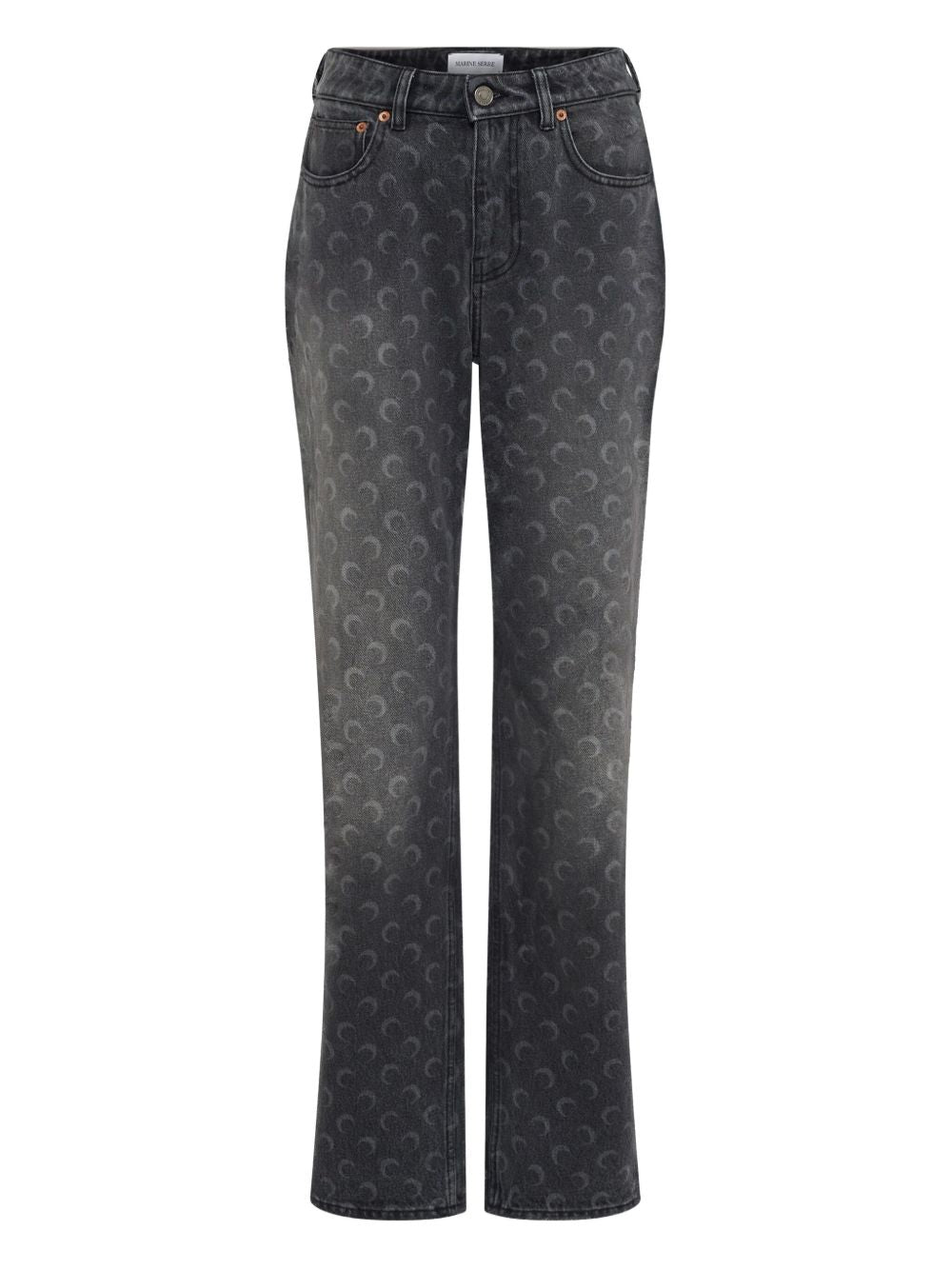 Marine Serre Marine Serre Moon Laser Grey Wash Denim Straight Jeans