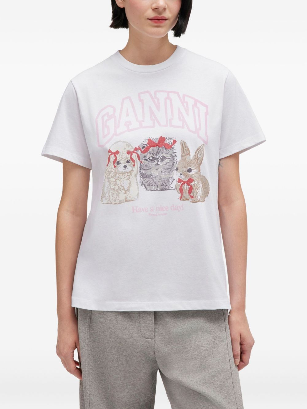 Ganni Ganni Cute Animals organic cotton t-shirt