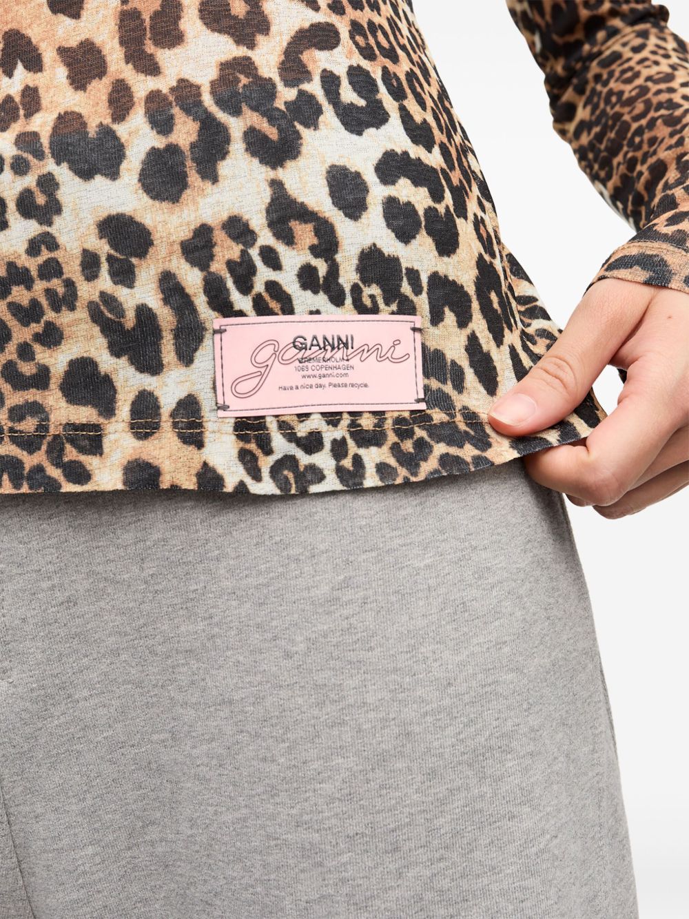 Ganni Ganni Leopard print top