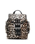 Ganni Ganni Leopard Small Nylon Bucky Backpack