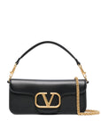 Valentino Garavani Valentino Garavani V logo plaque Locò leather shoulder bag