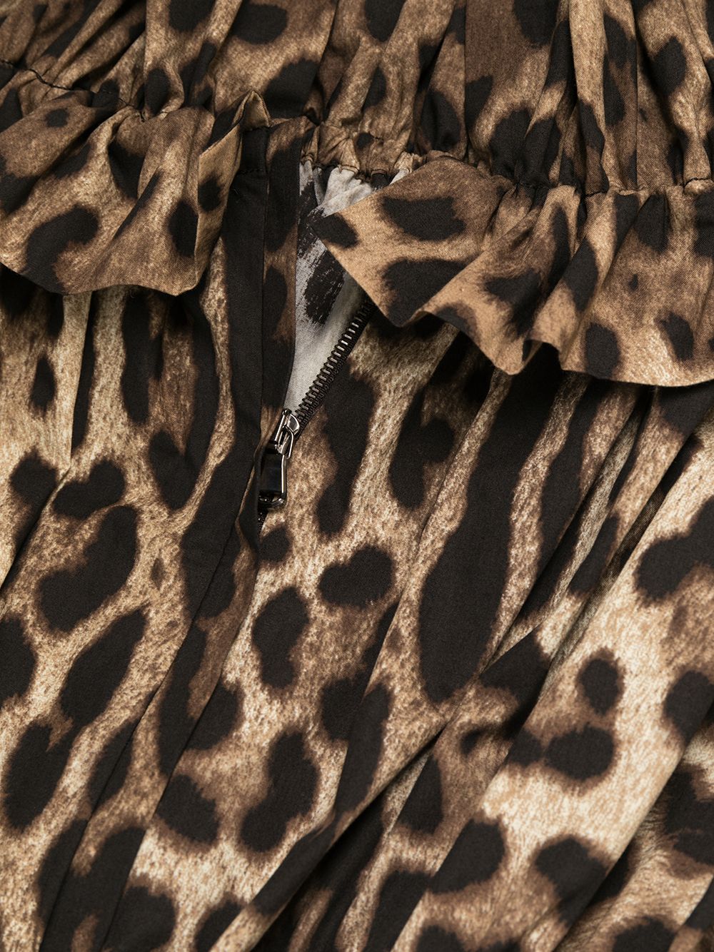Dolce &amp; Gabbana Dolce &amp; Gabbana-leopard-print short dress in brown cotton poplin