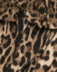 Dolce & Gabbana Dolce & Gabbana-leopard-print short dress in brown cotton poplin