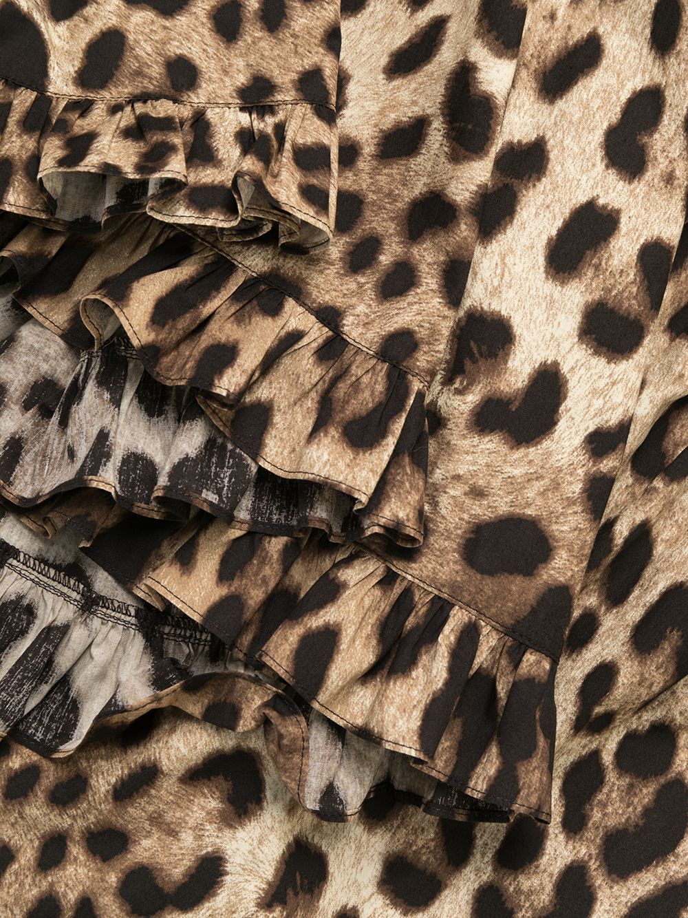 Dolce &amp; Gabbana Dolce &amp; Gabbana-leopard-print short dress in brown cotton poplin