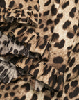 Dolce & Gabbana Dolce & Gabbana-leopard-print short dress in brown cotton poplin