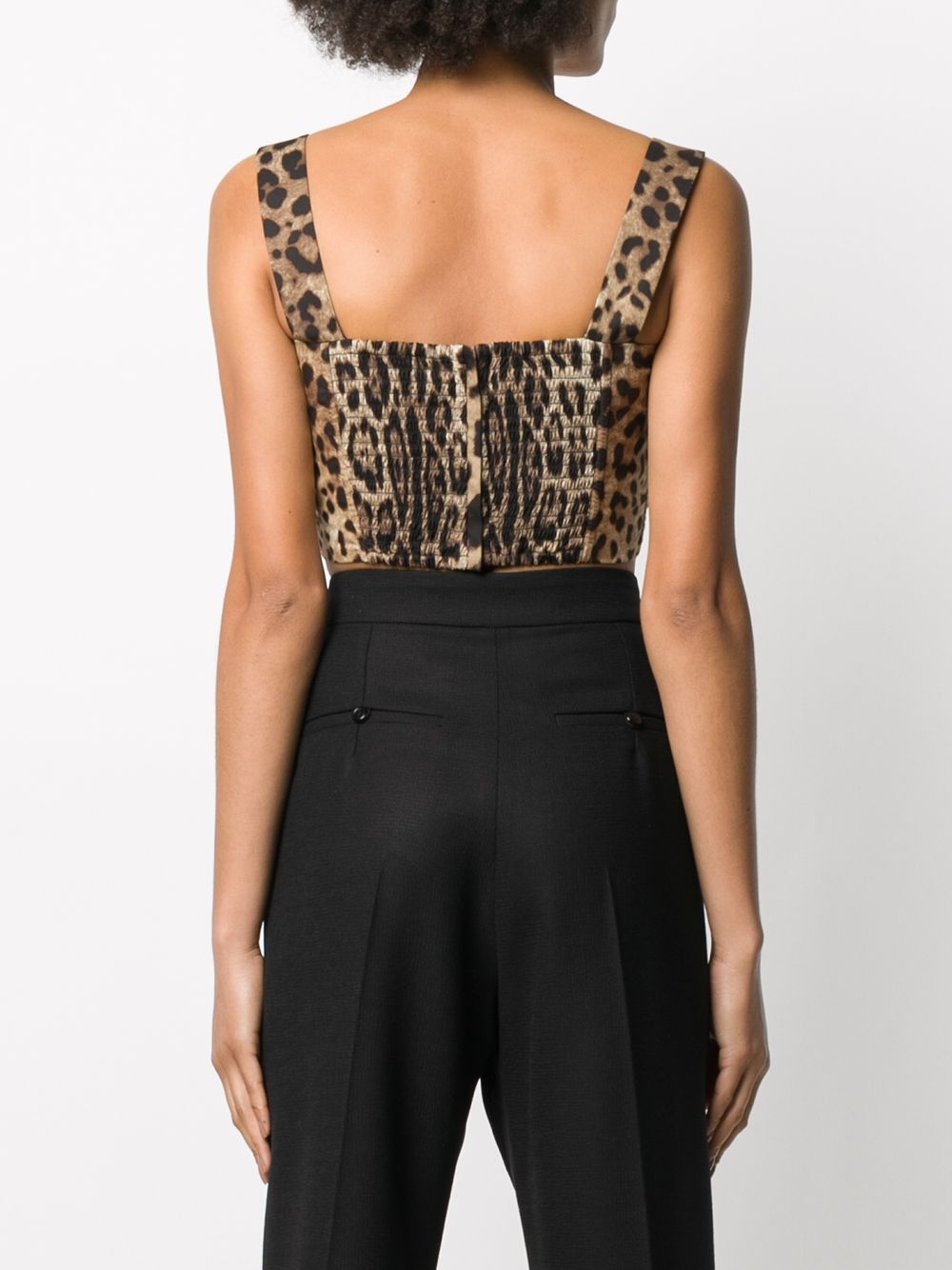 Dolce &amp; Gabbana Dolce &amp; Gabbana-Leopard-print cotton crop top