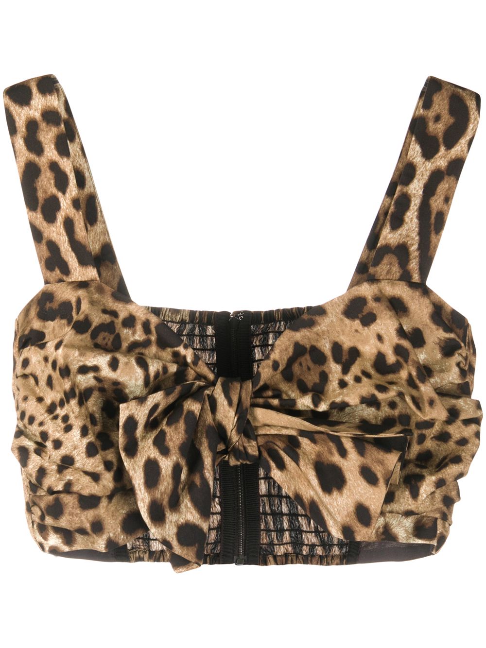 Dolce &amp; Gabbana Dolce &amp; Gabbana-Leopard-print cotton crop top