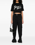 Balmain Balmain Cropped T-shirt with flocked Letter logo