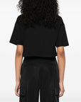 Balmain Balmain Cropped T-shirt with flocked Letter logo