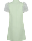 Valentino Valentino Feathered wool and silk dress