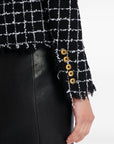 Balmain Balmain Frayed Button cropped Tweed Jacket