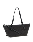 Balmain Balmain Track Small Tote Bag In Raffia And Calfskin