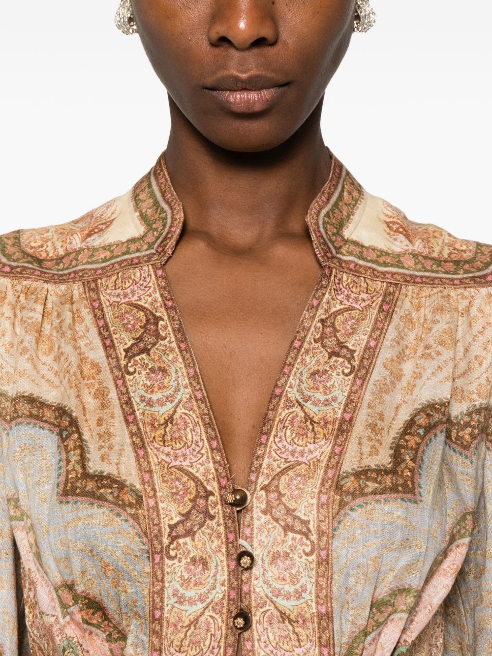 Zimmermann Zimmermann V-neck long sleeves Wanderlust linen midi dress