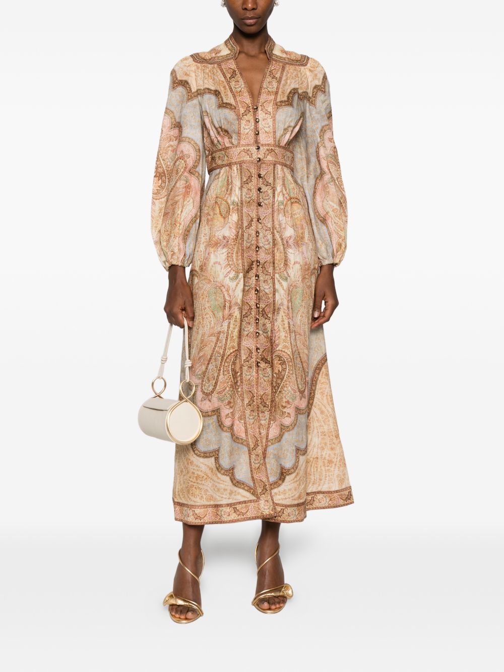 Zimmermann Zimmermann V-neck long sleeves Wanderlust linen midi dress