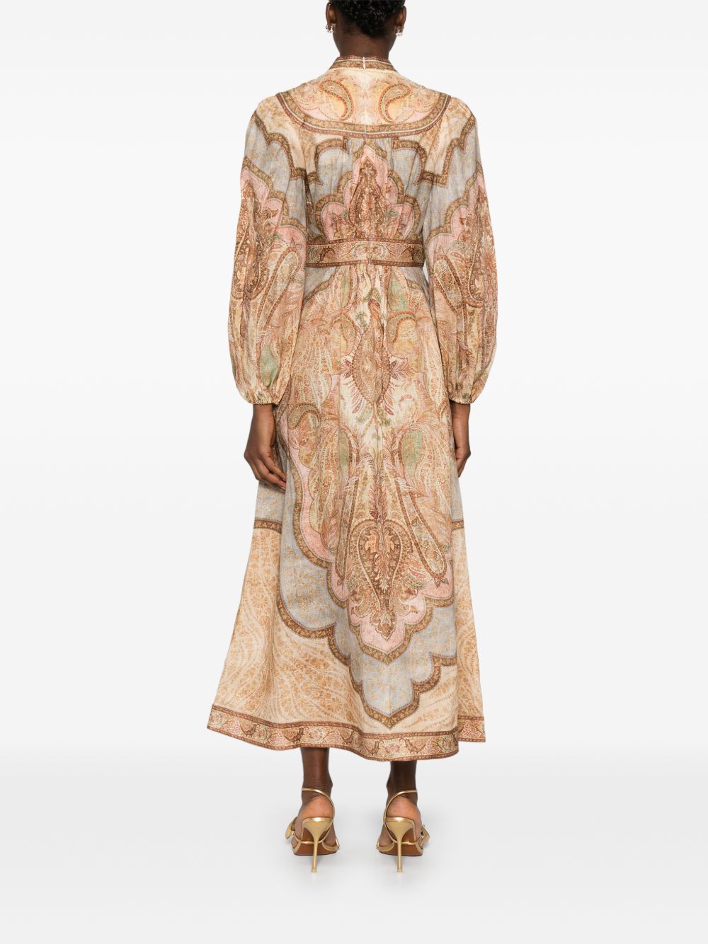 Zimmermann Zimmermann V-neck long sleeves Wanderlust linen midi dress