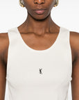 Saint Laurent Saint Laurent Logo cotton tank top
