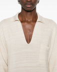 Fabiana Filippi Fabiana Filippi V-neck tonal stripes collar Wool and cotton shirtdress