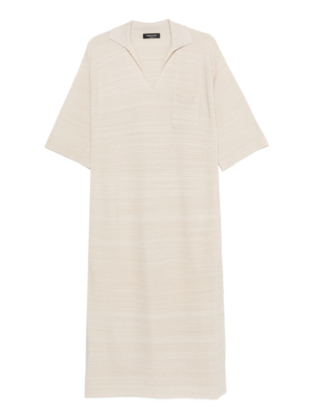 Fabiana Filippi Fabiana Filippi V-neck tonal stripes collar Wool and cotton shirtdress