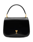 Ami Paris Ami Paris Black Cow Leather Top Handle Paris Paris Bag