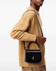 Ami Paris Ami Paris Black Cow Leather Top Handle Paris Paris Bag