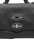 Zanellato Zanellato Postina® Baby Bag In Smooth Black Lavagna Leather