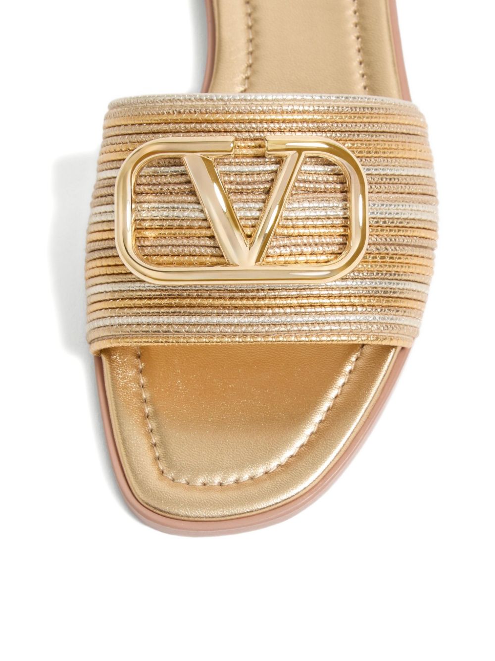 Valentino Garavani Valentino Garavani Vlogo Signature Metallic Slides