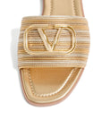 Valentino Garavani Valentino Garavani Vlogo Signature Metallic Slides