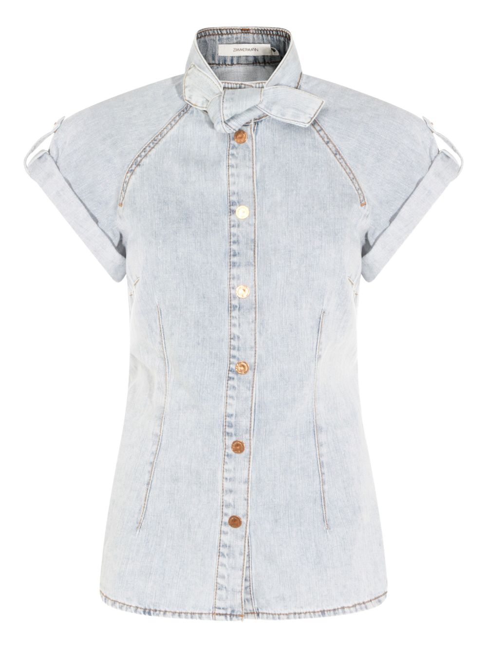 Zimmermann Zimmermann Bow-tie denim top