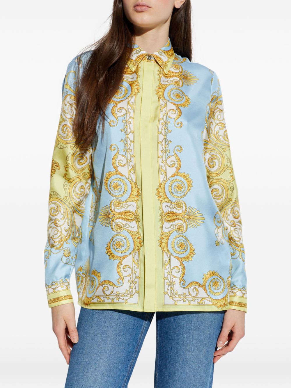 Versace Versace Barocco print silk shirt