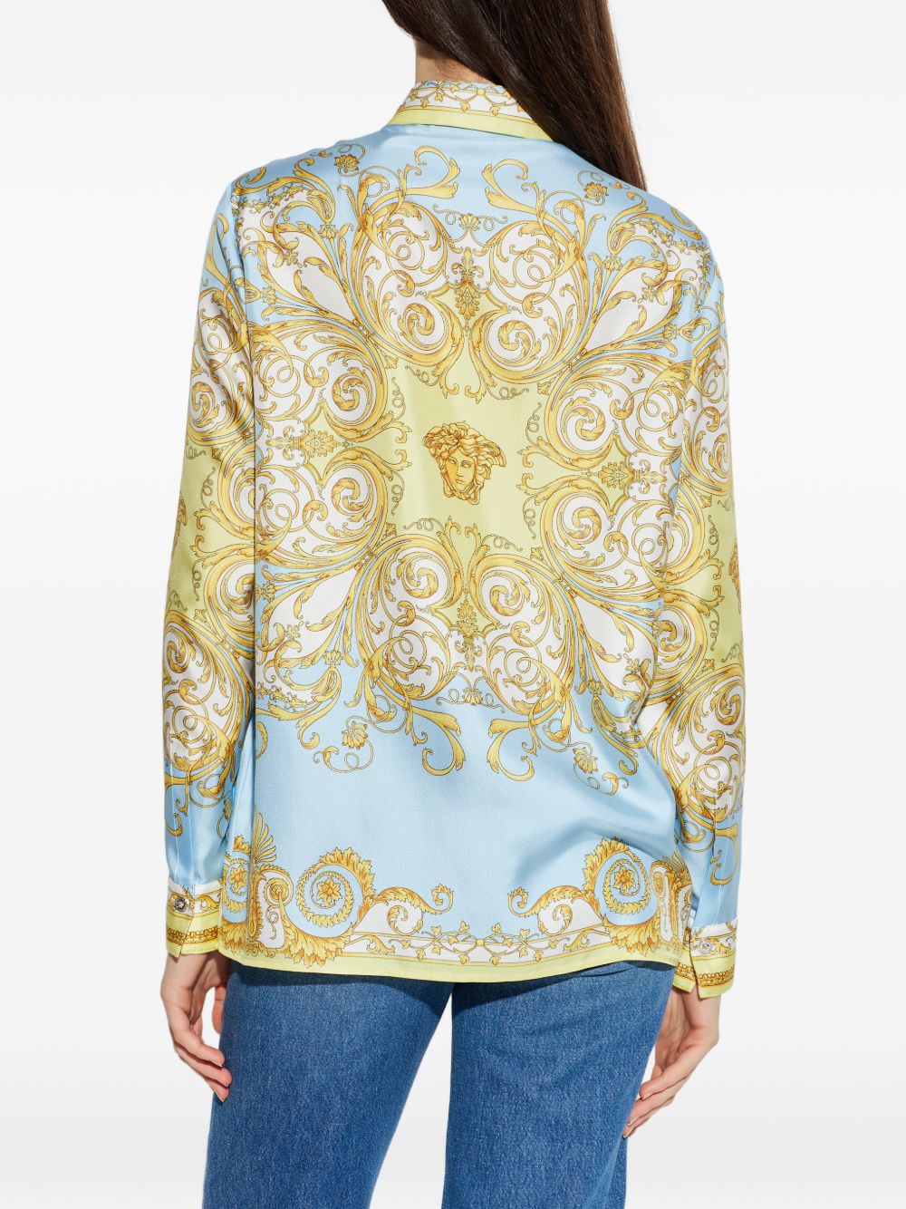 Versace Versace Barocco print silk shirt