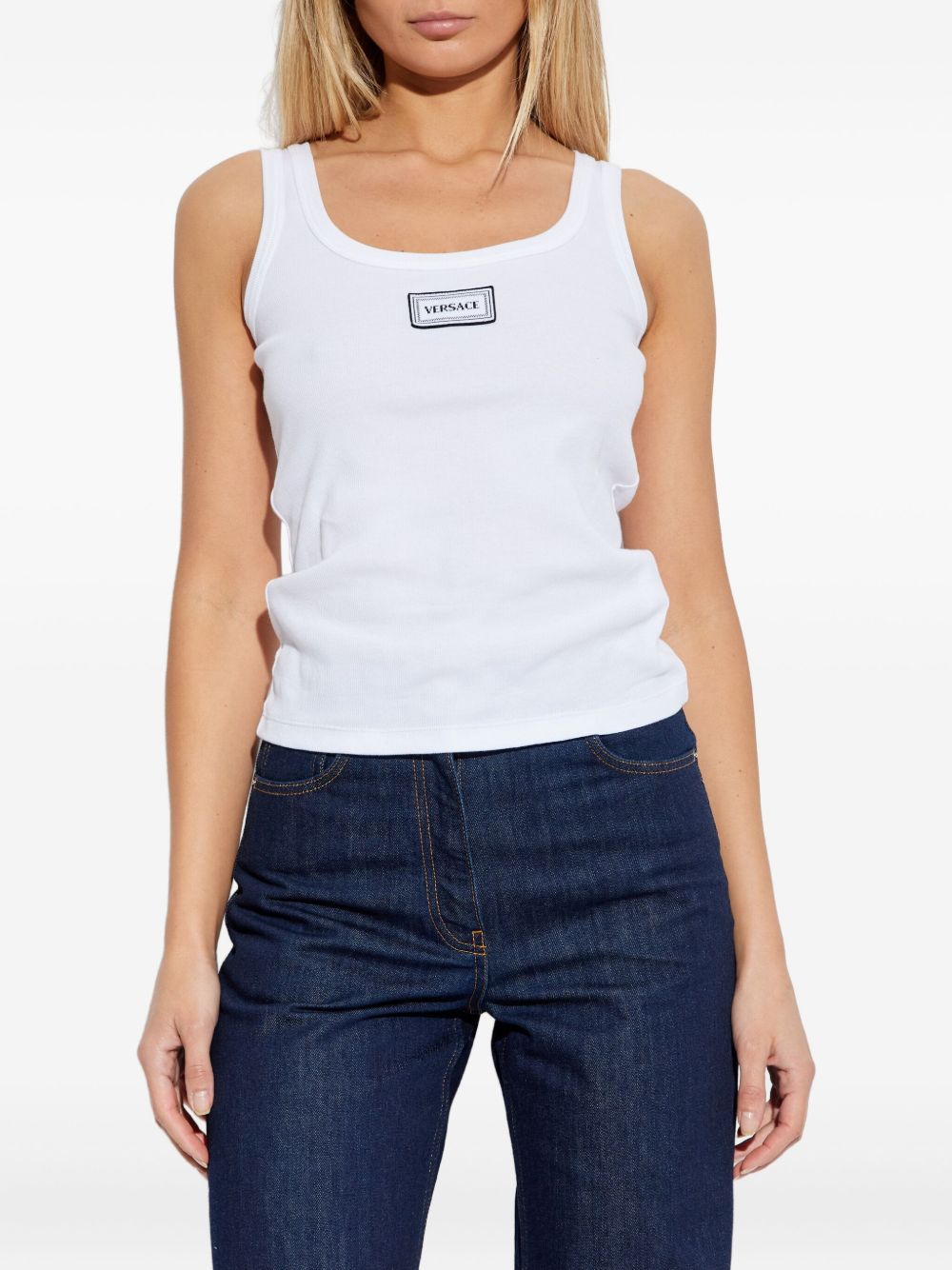 Versace Versace Logo cotton tank top