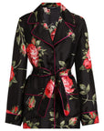 Dolce & Gabbana Dolce & Gabbana-black silk floral-print belted shirt