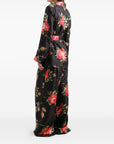 Dolce & Gabbana Dolce & Gabbana-black silk floral-print belted shirt