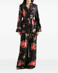 Dolce & Gabbana Dolce & Gabbana-black silk floral-print belted shirt